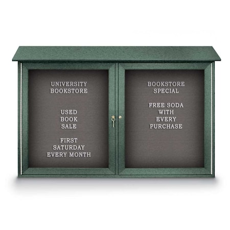 United Visual Products Indoor Enclosed Combo Board, 48"x36", Satin Frame/Black Porc & Black UVCB4836-BLKPORC-BLACK